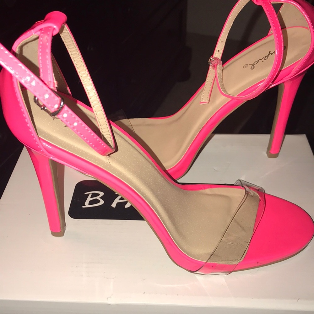 Hot pink sandal heel!
